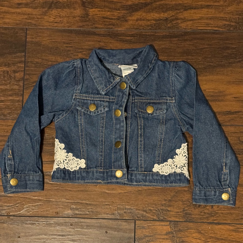 Little Lass Baby Girl Denim Blue Jean Jacket 24M